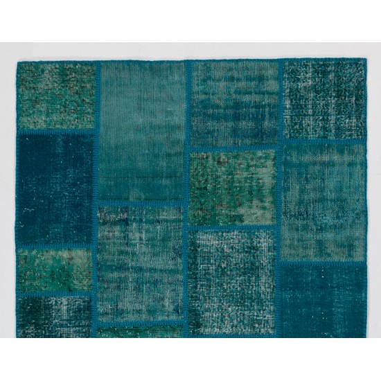 Handmade Patchwork Rug Made from Over-Dyed Vintage Carpets, CUSTOM OPTIONS Av. Handmade Patchwork Rug Made from Over-Dyed Vintage Carpets, CUSTOM OPTIONS Av.