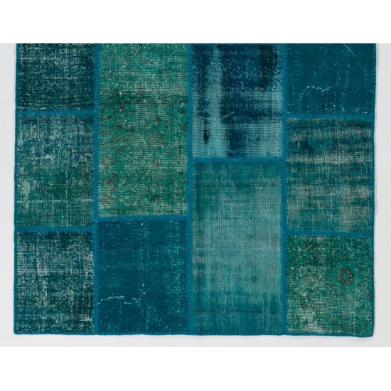 Handmade Patchwork Rug Made from Over-Dyed Vintage Carpets, CUSTOM OPTIONS Av. Handmade Patchwork Rug Made from Over-Dyed Vintage Carpets, CUSTOM OPTIONS Av.