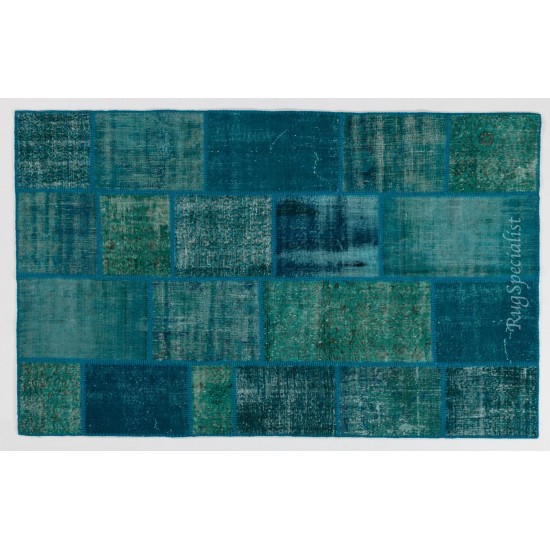 Handmade Patchwork Rug Made from Over-Dyed Vintage Carpets, CUSTOM OPTIONS Av. Handmade Patchwork Rug Made from Over-Dyed Vintage Carpets, CUSTOM OPTIONS Av.