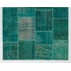 Handmade Patchwork Rug Made from Over-Dyed Vintage Carpets, CUSTOM OPTIONS Av.