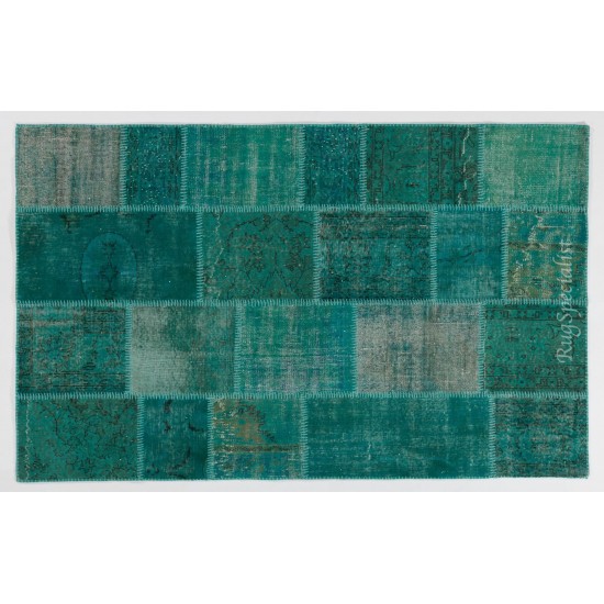 Handmade Patchwork Rug Made from Over-Dyed Vintage Carpets, CUSTOM OPTIONS Av.