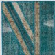 Modern Patchwork Rug with Union Jack British Flag Design | Hand-Knotted United Kingdom Flag Pattern Teal Blue Carpet Modern Patchwork Rug with Union Jack British Flag Design | Hand-Knotted United Kingdom Flag Pattern Teal Blue Carpet