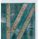 Modern Patchwork Rug with Union Jack British Flag Design | Hand-Knotted United Kingdom Flag Pattern Teal Blue Carpet Modern Patchwork Rug with Union Jack British Flag Design | Hand-Knotted United Kingdom Flag Pattern Teal Blue Carpet