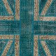 Modern Patchwork Rug with Union Jack British Flag Design | Hand-Knotted United Kingdom Flag Pattern Teal Blue Carpet Modern Patchwork Rug with Union Jack British Flag Design | Hand-Knotted United Kingdom Flag Pattern Teal Blue Carpet