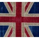 Union Jack British Flag Design Patchwork Rug Made from Re-Dyed Vintage Carpets