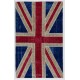 Union Jack British Flag Design Patchwork Rug Made from Re-Dyed Vintage Carpets