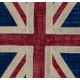 Union Jack British Flag Design Hand-Knotted Patchwork Rug in Blue, Red and Cream. United Kingdom Carpet for Modern Home & Office