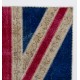 Union Jack British Flag Design Hand-Knotted Patchwork Rug in Blue, Red and Cream | United Kingdom Flag Pattern Carpet Union Jack British Flag Design Hand-Knotted Patchwork Rug in Blue, Red and Cream | United Kingdom Flag Pattern Carpet