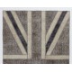 Union Jack British Flag Design Patchwork Rug Made from Re-Dyed Vintage Carpets