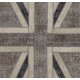 Union Jack British Flag Design Patchwork Rug Made from Re-Dyed Vintage Carpets