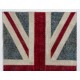 Union Jack British Flag Design Patchwork Rug Made from Re-Dyed Vintage Carpets