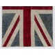 Union Jack British Flag Design Patchwork Rug Made from Re-Dyed Vintage Carpets