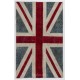 Union Jack British Flag Design Patchwork Rug Made from Re-Dyed Vintage Carpets