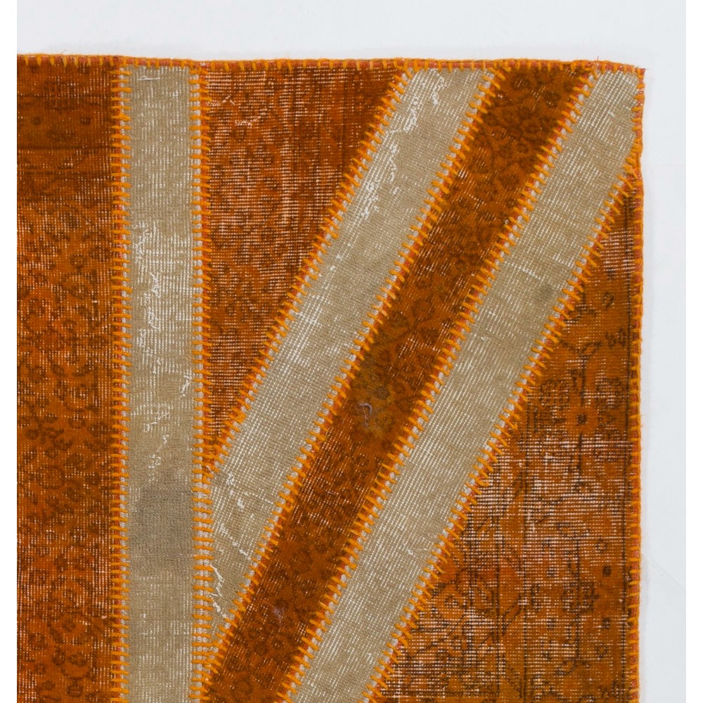 Union Jack British Flag Design Patchwork Rug | Vintage Hand-Knotted United Kingdom Flag Pattern Orange Carpet Union Jack British Flag Design Patchwork Rug | Vintage Hand-Knotted United Kingdom Flag Pattern Orange Carpet