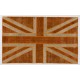 Union Jack British Flag Design Rug. Handmade Patchwork Rug in Orange and Beige. United Kingdom Carpet for Modern Home & Office