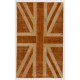 Union Jack British Flag Design Rug. Handmade Patchwork Rug in Orange and Beige. United Kingdom Carpet for Modern Home & Office