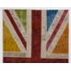 Union Jack British Flag Design Rug. Multicolor Handmade Patchwork Rug. United Kingdom Carpet for Modern Home & Office
