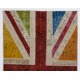 Union Jack British Flag Design Rug. Multicolor Handmade Patchwork Rug. United Kingdom Carpet for Modern Home & Office