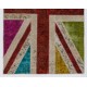 Union Jack British Flag Design Rug. Multicolor Handmade Patchwork Rug. United Kingdom Carpet for Modern Home & Office