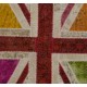 Union Jack British Flag Design Rug. Multicolor Handmade Patchwork Rug. United Kingdom Carpet for Modern Home & Office