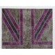 Union Jack British Flag Design Patchwork Rug Made from Re-Dyed Vintage Carpets