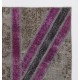 Union Jack British Flag Design Patchwork Rug | Vintage Hand-Knotted United Kingdom Flag Pattern Dark Gray Carpet Union Jack British Flag Design Patchwork Rug | Vintage Hand-Knotted United Kingdom Flag Pattern Dark Gray Carpet