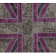 Union Jack British Flag Design Patchwork Rug Made from Re-Dyed Vintage Carpets