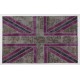 Union Jack British Flag Design Patchwork Rug Made from Re-Dyed Vintage Carpets