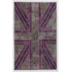 Union Jack British Flag Design Patchwork Rug Made from Re-Dyed Vintage Carpets