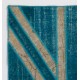 Teal Blue Union Jack British Flag Patchwork Rug | Vintage Hand-Knotted UK Flag Pattern Wool Carpet Teal Blue Union Jack British Flag Patchwork Rug | Vintage Hand-Knotted UK Flag Pattern Wool Carpet