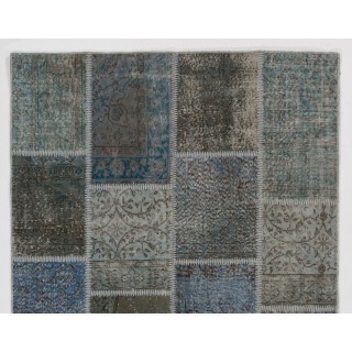 Handmade Patchwork Rug Made from Over-Dyed Vintage Carpets, CUSTOM OPTIONS Av. Handmade Patchwork Rug Made from Over-Dyed Vintage Carpets, CUSTOM OPTIONS Av.
