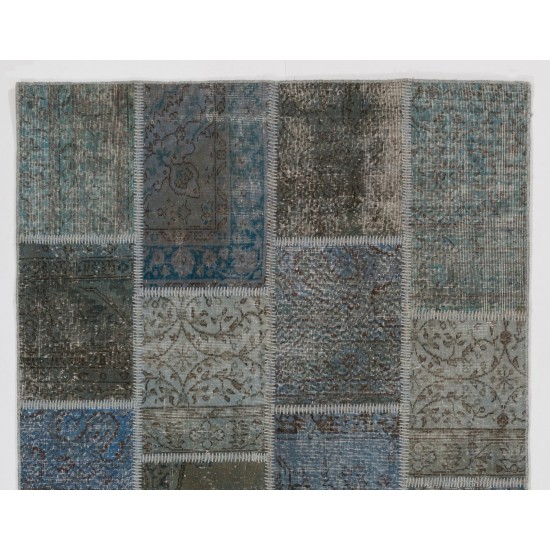 Handmade Patchwork Rug Made from Over-Dyed Vintage Carpets, CUSTOM OPTIONS Av. Handmade Patchwork Rug Made from Over-Dyed Vintage Carpets, CUSTOM OPTIONS Av.