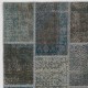 Modern Blue and Gray Patchwork Rug | Hand-Knotted Turkish Overdyed Wool Carpet Modern Blue and Gray Patchwork Rug | Hand-Knotted Turkish Overdyed Wool Carpet