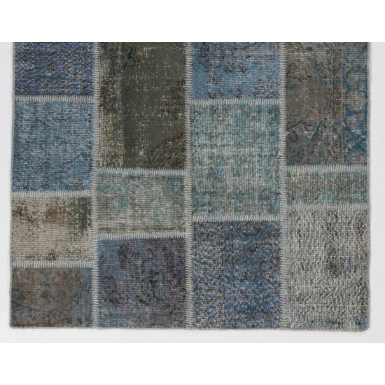 Handmade Patchwork Rug Made from Over-Dyed Vintage Carpets, CUSTOM OPTIONS Av.