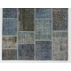 Handmade Patchwork Rug Made from Over-Dyed Vintage Carpets, CUSTOM OPTIONS Av.