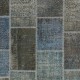 Modern Blue and Gray Patchwork Rug | Hand-Knotted Turkish Overdyed Wool Carpet Modern Blue and Gray Patchwork Rug | Hand-Knotted Turkish Overdyed Wool Carpet