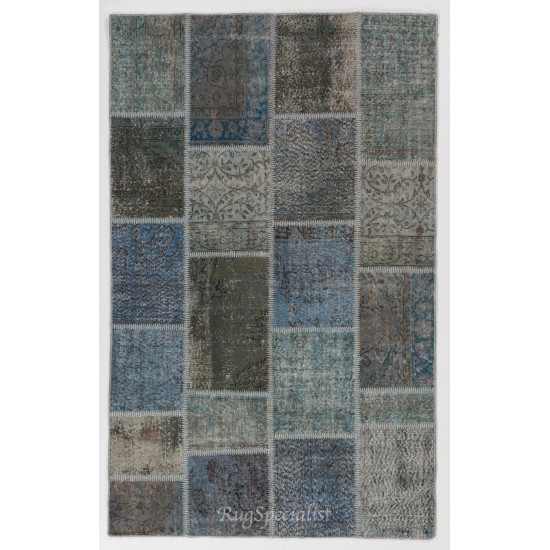 Handmade Patchwork Rug Made from Over-Dyed Vintage Carpets, CUSTOM OPTIONS Av.