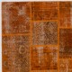 Hand-Knotted Orange Patchwork Rug for Living Room, Bedroom and Dining Room | Contemporary Overdyed Turkish Wool Carpet Hand-Knotted Orange Patchwork Rug for Living Room, Bedroom and Dining Room | Contemporary Overdyed Turkish Wool Carpet