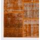 Hand-Knotted Orange Patchwork Rug for Living Room, Bedroom and Dining Room | Contemporary Overdyed Turkish Wool Carpet Hand-Knotted Orange Patchwork Rug for Living Room, Bedroom and Dining Room | Contemporary Overdyed Turkish Wool Carpet