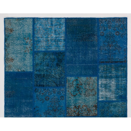 Handmade Patchwork Rug Made from Over-Dyed Vintage Carpets, CUSTOM OPTIONS Av.