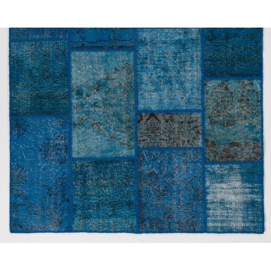 Handmade Patchwork Rug Made from Over-Dyed Vintage Carpets, CUSTOM OPTIONS Av.