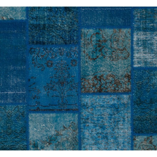 Handmade Patchwork Rug Made from Over-Dyed Vintage Carpets, CUSTOM OPTIONS Av. Handmade Patchwork Rug Made from Over-Dyed Vintage Carpets, CUSTOM OPTIONS Av.