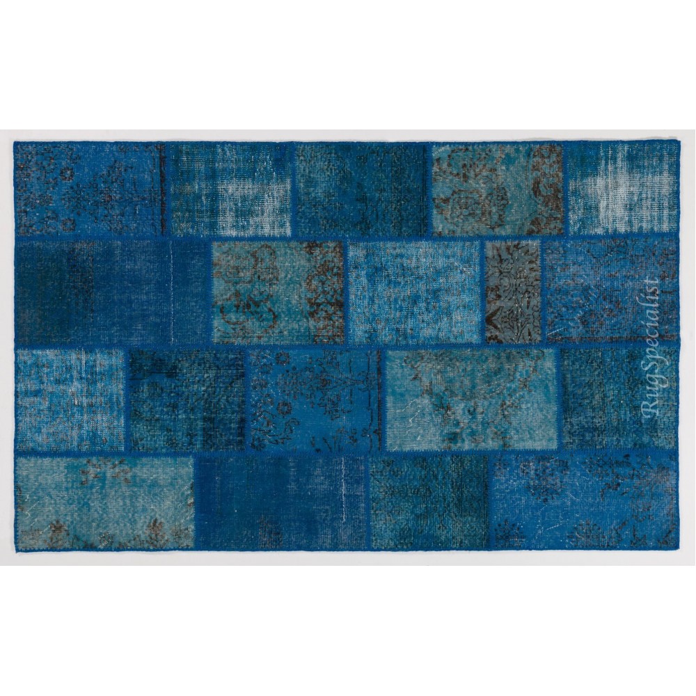 Handmade Patchwork Rug Made from Over-Dyed Vintage Carpets, CUSTOM OPTIONS Av.