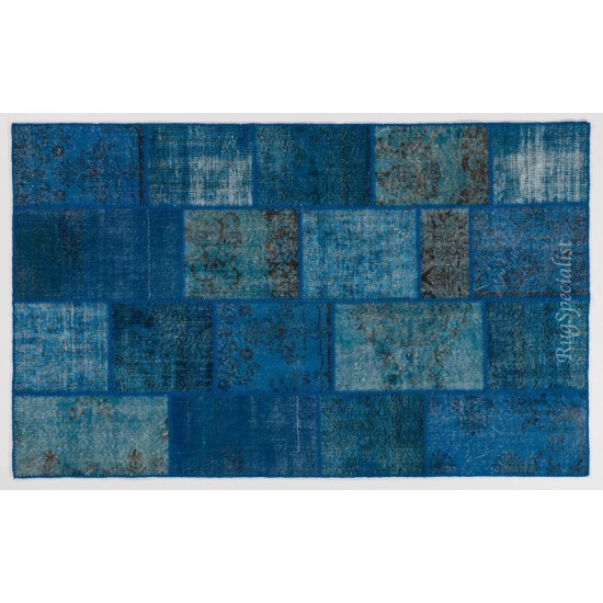 Handmade Patchwork Rug Made from Over-Dyed Vintage Carpets, CUSTOM OPTIONS Av.