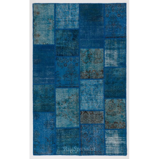 Handmade Patchwork Rug Made from Over-Dyed Vintage Carpets, CUSTOM OPTIONS Av.