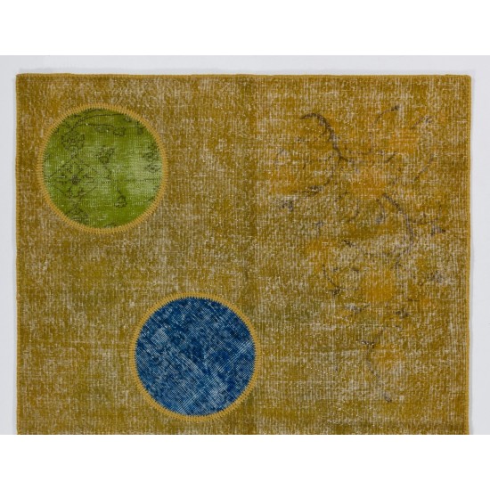 Handmade Patchwork Rug Made from Over-Dyed Vintage Carpets, CUSTOM OPTIONS Av. Handmade Patchwork Rug Made from Over-Dyed Vintage Carpets, CUSTOM OPTIONS Av.