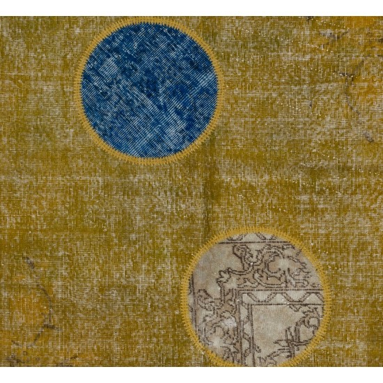 Handmade Patchwork Rug Made from Over-Dyed Vintage Carpets, CUSTOM OPTIONS Av. Handmade Patchwork Rug Made from Over-Dyed Vintage Carpets, CUSTOM OPTIONS Av.