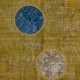 Yellow Modern Turkish Patchwork Rug | Handmade Colorful Circle Motif Overdyed Wool Carpet Yellow Modern Turkish Patchwork Rug | Handmade Colorful Circle Motif Overdyed Wool Carpet