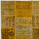 Hand-Knotted Yellow Patchwork Rug for Living Room, Bedroom and Dining Room | Contemporary Overdyed Turkish Wool Carpet Hand-Knotted Yellow Patchwork Rug for Living Room, Bedroom and Dining Room | Contemporary Overdyed Turkish Wool Carpet