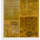 Hand-Knotted Yellow Patchwork Rug for Living Room, Bedroom and Dining Room | Contemporary Overdyed Turkish Wool Carpet Hand-Knotted Yellow Patchwork Rug for Living Room, Bedroom and Dining Room | Contemporary Overdyed Turkish Wool Carpet